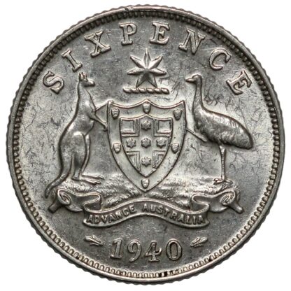 Australia 1940 Sixpence 6D George VI Sterling Silver Coin - Scarce Key Date - Image 3