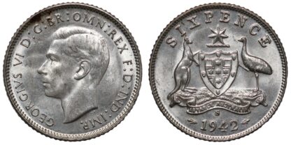 1942-S Sixpence