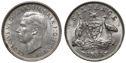 1943-S Sixpence