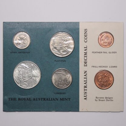 Australia 1966 Royal Australian Mint 6-Coin Uncirculated Set Blue Card - Image 2
