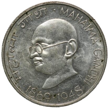 India-Republic 1969(C) 10 Rupees Mahatma Gandhi's Birth Centennial Silver Coin - Image 2