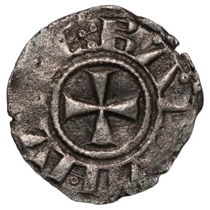 Medieval Crusader Jerusalem Baldwin III 1143-1163 Billon Denier Tower of David - Image 2