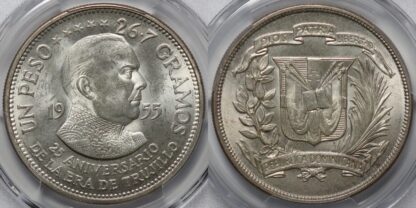 Dominican Republic 1955 Peso PCGS MS63