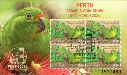2024 Perth Stamp & Coin Show Full Set of Eight Daily Minisheets Coloured Foil - Image 5
