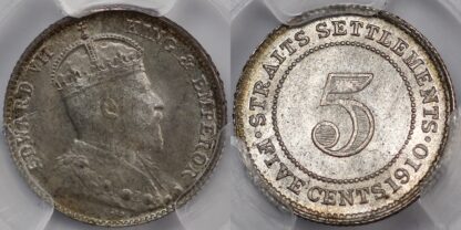 Straits 1910-B 5 Cents MS64