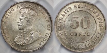 Straits 1921 50 Cents MS63