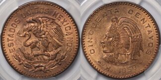 Mexico 1959-Mo 50 Centavos MS65RB