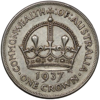 Australia 1937 Crown George VI Sterling Silver Coin - Image 3