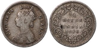 India 1876 Quarter Rupee