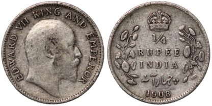 India 1908 1/4 Rupee