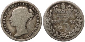 Victoria Young Head 1873 Threepence