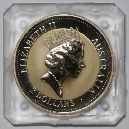 1995 Australian Kookaburra 2oz Silver Bullion Coin in Perth Mint Square Capsule - Image 2