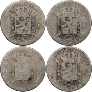 Lot of 4 1867 Belgium Franc