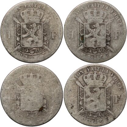 Lot of 4 1867 Belgium Franc