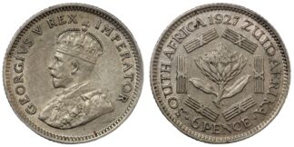 South Africa 1927 Sixpence