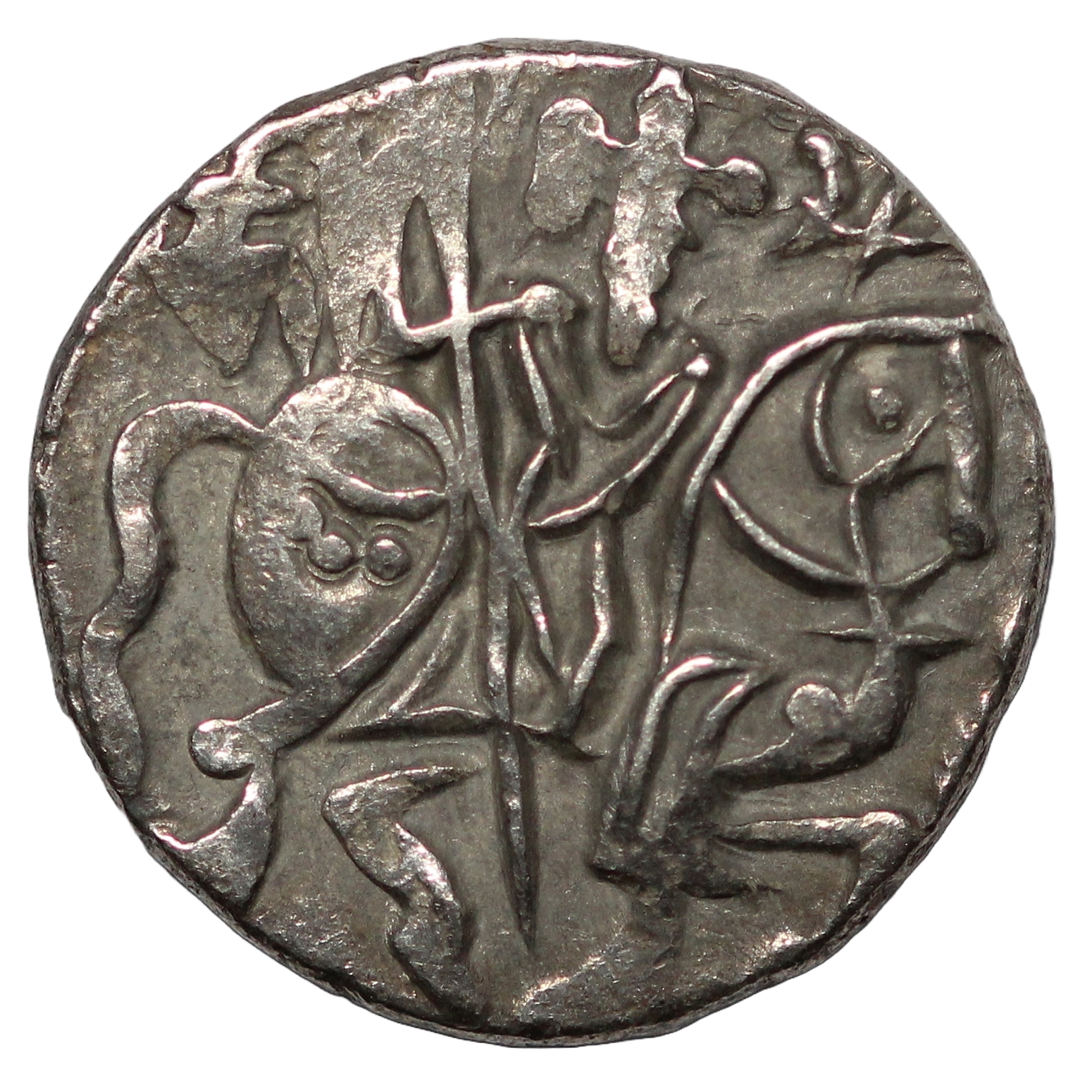 Hindu Medieval Silver Coin Spalapati Deva AR Drachm AD 750-850 Bull/Horserider - Image 3