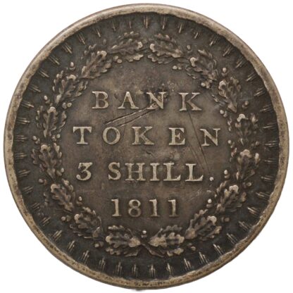 Great Britain 1811 3 Shillings Bank of England Token George III Silver Coin - Image 3