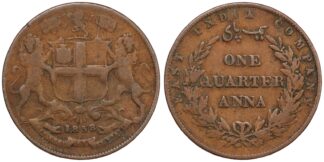 India-British 1858 1/4 Anna