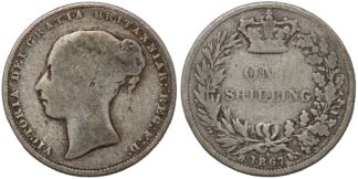 1867 Shilling Die Number 9