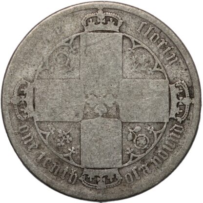 Great Britain 1871 (mdccclxxi) Gothic Florin Die Number 4 S-3893 Silver Coin - Image 3