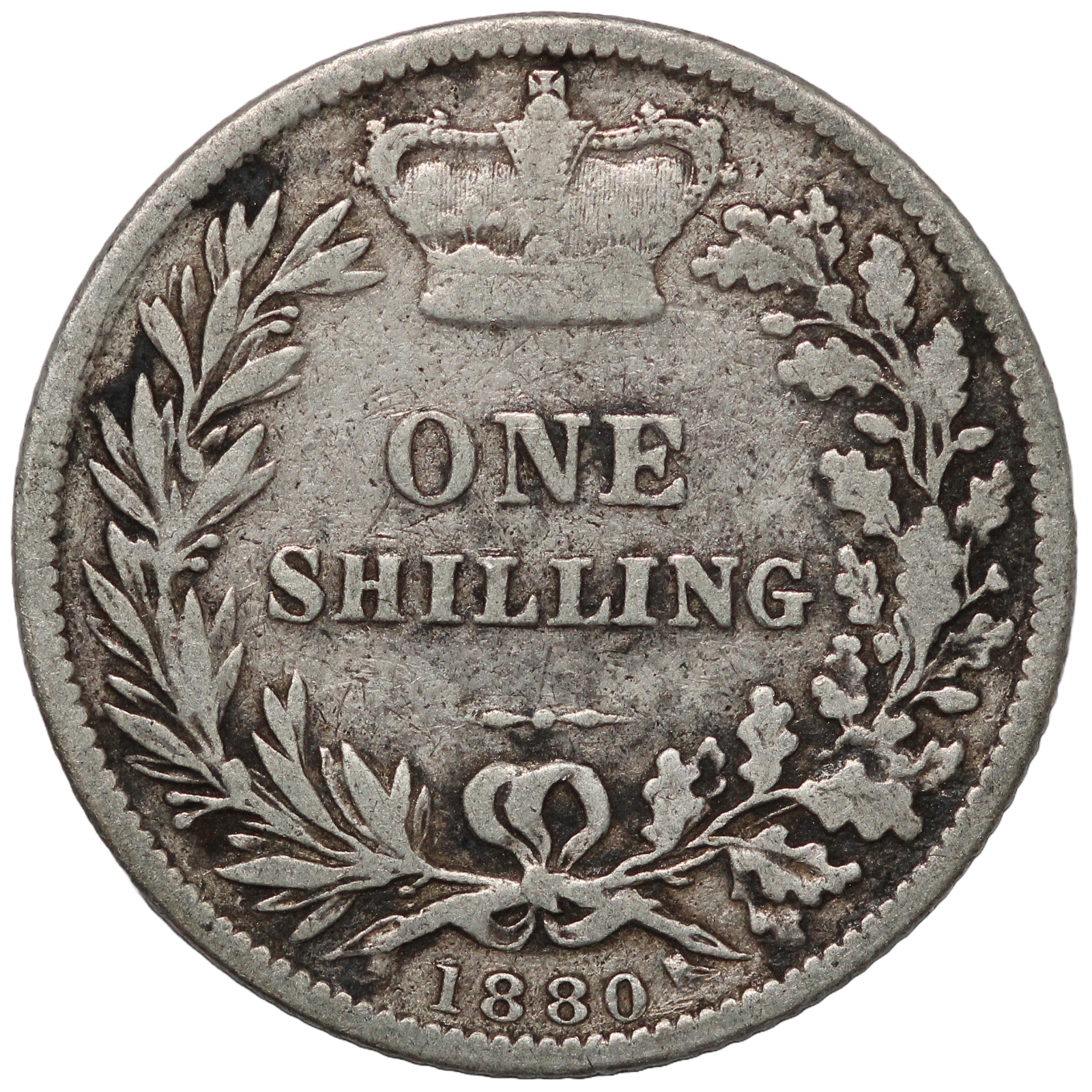 Number 3907 Great Britain 1880 Shilling Victoria Young Head No Die Number S-3907 ...