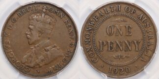 Australia 1920 Penny Dot Above & Below