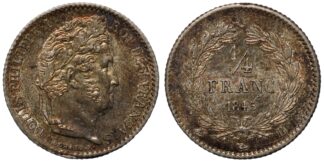 France 1845-B 1-4 Franc