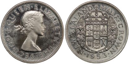 New Zealand 1953 Proof Halfcrown