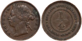 Straits Settlements 1884 1/4 Cent