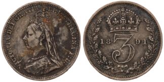 Victoria 1891 Threepence