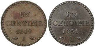 1849-A & 1851-A 1 Centime