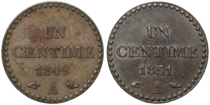 1849-A & 1851-A 1 Centime