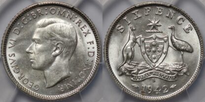 Aus 1942-S 6d MS64 PCGS