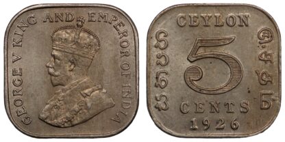 Ceylon 1926 5 Cents