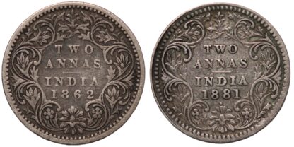 1862 & 1881 2 Annas