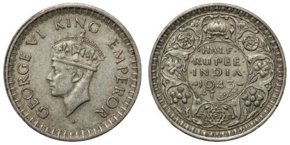 1943 Dot 1/2 Rupee