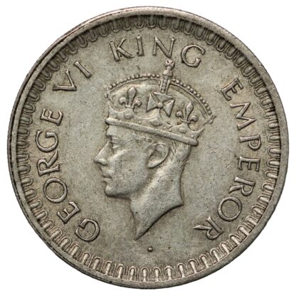 India - British 1943(b) Dot 1/2 Rupee George VI Bombay Mint KM#552 Silver Coin - Image 2