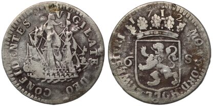 Lot of 2 Netherlands Holland 1712 6 Stuivers & West Friesland 1759 6 Stuivers - Image 3
