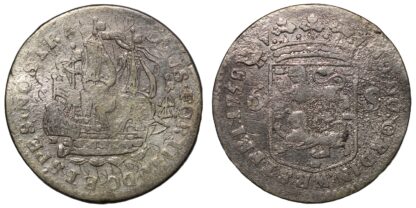 Lot of 2 Netherlands Holland 1712 6 Stuivers & West Friesland 1759 6 Stuivers - Image 4