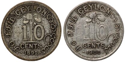 Ceylon 1892 1900 10 Cents