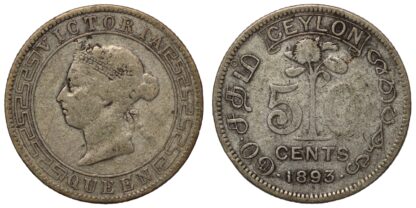 Ceylon 1893 50 Cents