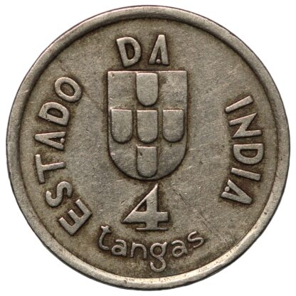 India-Portugese 1934 4 Tangas KM# 21 World Coin Low Mintage Scarce - Image 3