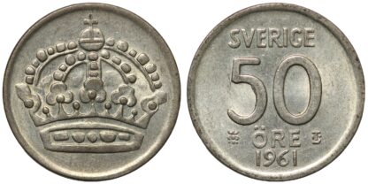 Lot of 3 Sweden 50 Ore 1949 & 1961 x2 World Silver Coins - Image 4