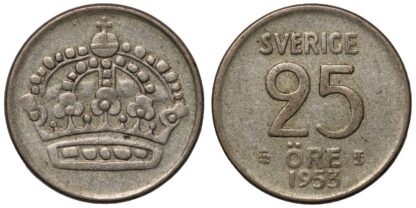 Lot of 5 Sweden 25 Ore 1948, 1953 x2, 1959 & 1960 World Silver Coins - Image 4