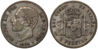 1884 2 Pesetas