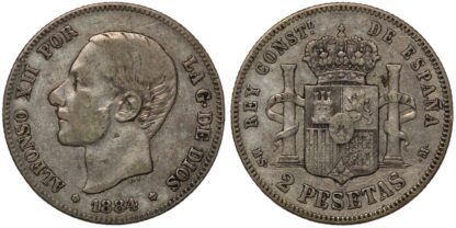 1884 2 Pesetas