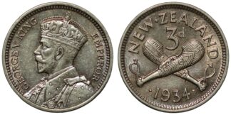 New Zealand 1934 Threepence