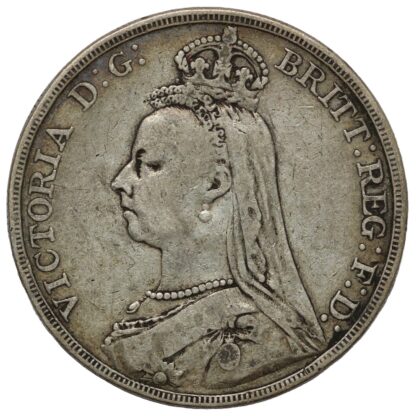 Great Britain 1889 Crown Victoria Jubilee Head S-3921 Large Sterling Silver Coin - Image 2