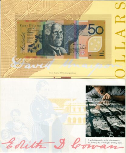 Australia 1995 $50 Banknotes First & Last First Day of Issue Embossed Folder - Image 3