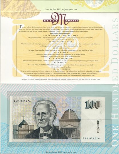 Australia 1996 $100 Banknotes First & Last First Day of Issue Embossed Folder - Image 4